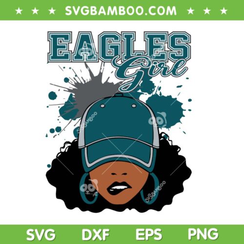 Eagles Girl SVG PNG, Eagles African American Girl SVG, Philadelphia Sport Fan DXF SVG PNG EPS