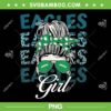 Eagles Girl Messy Bun PNG, Women Girls Philadelphia Eagles PNG