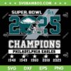 Eagles Super Bowl Champions 2025 SVG, Philadelphia Eagles LIX Champs SVG PNG