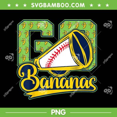 Go Bananas Football PNG, Funny Let's Go Banana Baseball PNG