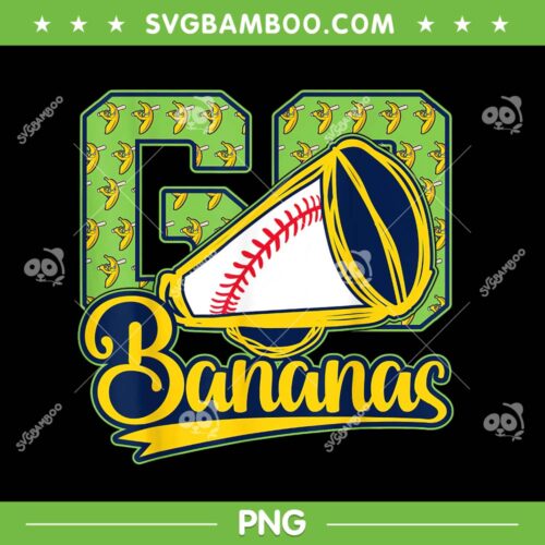 Go Bananas Football PNG, Funny Let's Go Banana Baseball PNG