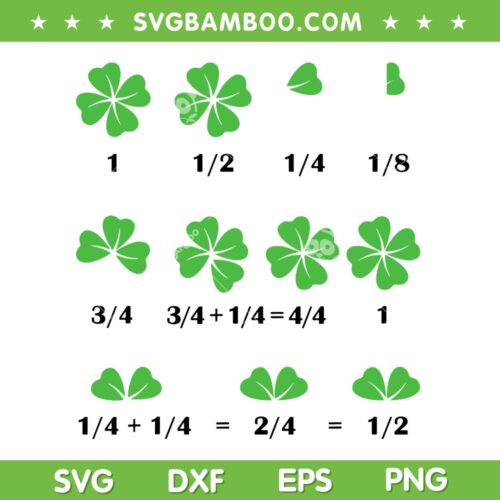 Funny Shamrock Fraction SVG PNG, Teacher Math St Patrick's Day SVG