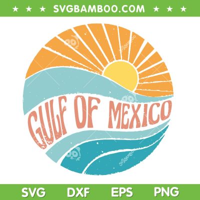 Gulf of Mexico Vintage SVG PNG, Mexico Summer Sun SVG