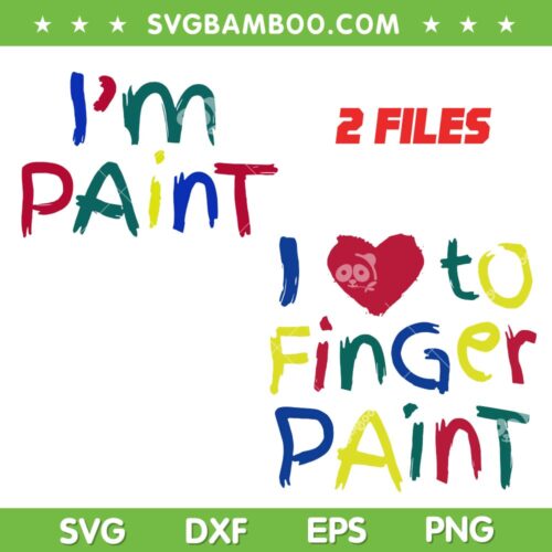 I Heart Love To Finger Paint SVG, I'm Paint SVG PNG, Cute Couple Valentine DXF SVG PNG EPS