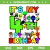 Sprunki 4th Birthday SVG PNG, Sprunki Party Decorations 4 Year Old SVG