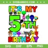 Kids Sprunki 5th Birthday SVG, Sprunki Party Decorations 5 Year Old SVG PNG