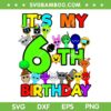 Kids Sprunki 6th Birthday SVG, Sprunki Party Decorations 6 Year Old SVG PNG