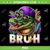 Mardigator Alligator Bruh Mardi Gras PNG, Funny Alligator Sunglasses Mardi Gras Beads PNG