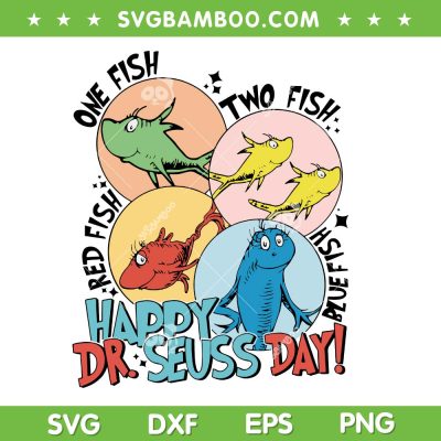 One Fish Two Fish SVG, Dr Suess Red Fish Blue Fish SVG PNG