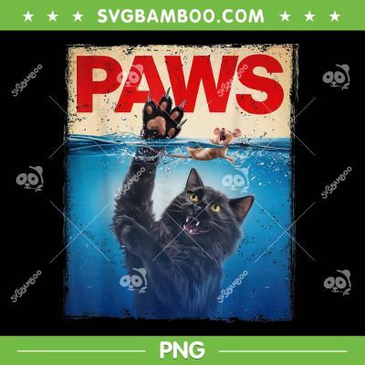 Paws Parody Black Cat PNG, Cat Chasing a Cute Scared Mouse PNG