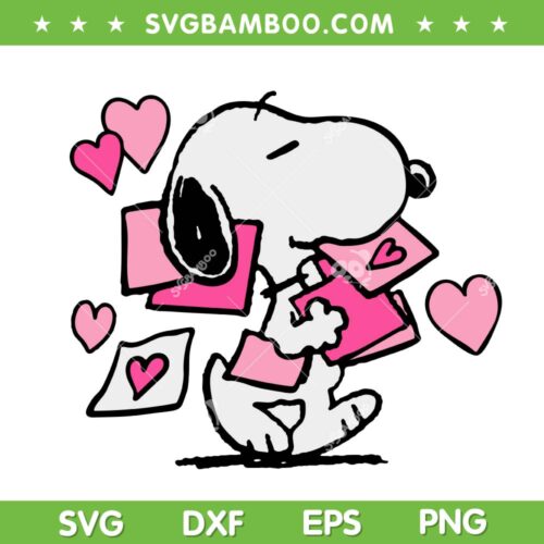 Peanuts Snoopy Valentines Letter SVG, Snoopy Heart Love SVG PNG