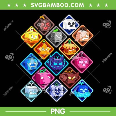Plush Blox Fruit Costume PNG, Funny Blox Fruit Game Characters PNG