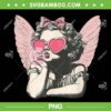 Cute Cupid Blowing Bubble PNG, Cool Girl Cupid Valentine Day PNG