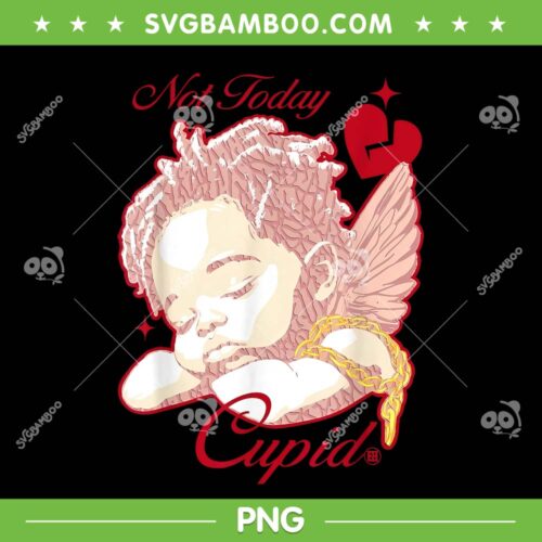 Vintage Not Today Cupid PNG, Cupid Valentines Day PNG