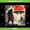 Samurai Bigfoot Japanese Art PNG, Bigfoot UFO Vintage Graphic PNG