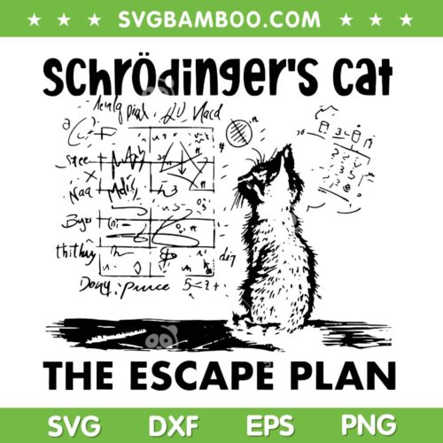 Schrodinger's Cat The Escape Plan SVG, Funny Schrodingers Cat SVG PNG