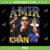 Amir Khan PNG, Retro Vintage Movie Amir Khan Name PNG