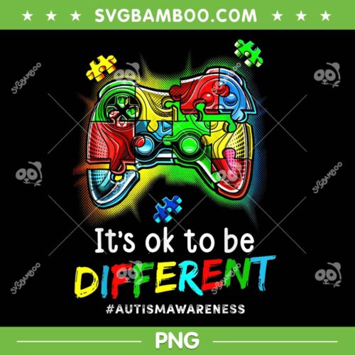 Autism Awareness Video Game PNG, It's OK to be Different PNG, Boy Gamer Autism PNG