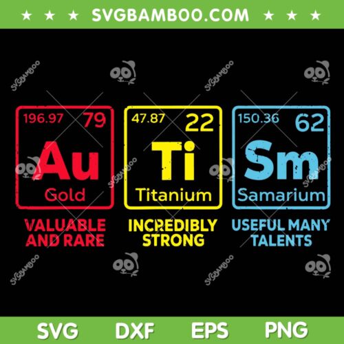 Autism Awareness Periodic Table SVG PNG, Funny Chemistry Elements  Autism SVG