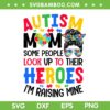 Autism Mom Raising Hero SVG PNG, Groovy Messy Bun Autism Awareness SVG Autism Mom Raising Hero SVG PNG, Groovy Messy Bun Autism Awareness SVG