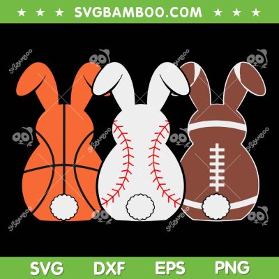Cute Bunny Basketball Baseball Football SVG, Football Easter Bunny Rabbits SVG PNG Cute Bunny Basketball Baseball Football SVG, Football Easter Bunny Rabbits SVG PNG