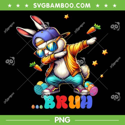Bruh Bunny Dabbing Easter PNG, Bunny Boys Easter Dab Pose PNG