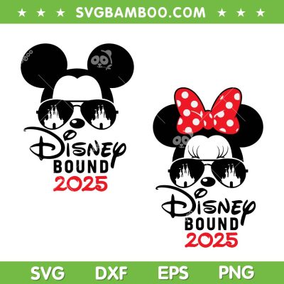 Disney Bound 2025 SVG PNG, Mickey and Minnie Sunglasses SVG Disney Bound 2025 SVG PNG, Mickey and Minnie Sunglasses SVG