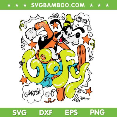 Disney Goofy Doodles SVG, Mickey and Friends Doodles SVG PNG, Goofy Dog DXF SVG PNG EPS