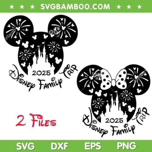 Disney Mickey Minnie Family Trip 2025 SVG, Disney Mouse Ear Family Vacation SVG PNG
