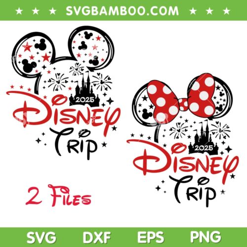 Disney Trip 2025 SVG PNG, Mickey and Minnie Mouse Family Trip 2025 SVG