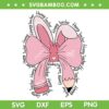 Easter Teacher Coquette Bow SVG PNG, Bunny Bow Teacher Easter SVG