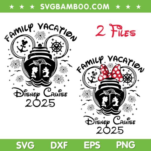 Disney Cruise 2025 SVG PNG, Mickey Minnie Mouse Family Vacation Cruise 2025 SVG