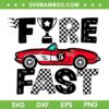 Fire Fast Birthday Boy SVG, Kid Boy 5 Years Old Race Car Birthday SVG PNG