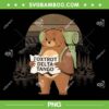 Funny Bear Foxtrot Delta Tango PNG, Retro Bear Camping PNG
