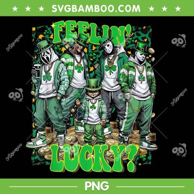Feelin Lucky Horror Movie Characters PNG, Funny St Patrick's Day Horror Mashup PNG Feelin Lucky Horror Movie Characters PNG, Funny St Patrick's Day Horror Mashup PNG
