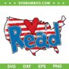 Dr Seuss Read SVG PNG, Book Reading Dr Seuss American Map SVG
