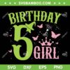Wicked Birthday Girl 5 Year Old SVG PNG, Green Pink Theme Birthday Girls SVG, Girl Witch Party Birthday DXF SVG PNG EPS