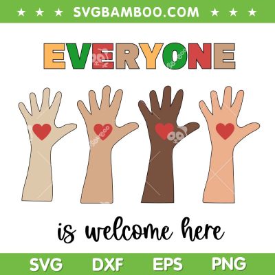 Idaho Teacher SVG PNG, Everyone Is Welcome Here SVG, Fist Hand Support SVG PNG