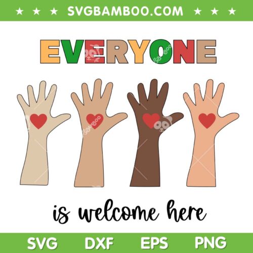 Idaho Teacher SVG PNG, Everyone Is Welcome Here SVG, Fist Hand Support SVG PNG