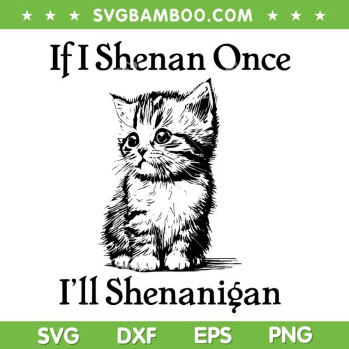 If I Shenan Once I'll Shenanigan SVG, Cute Cat St Patricks Day SVG PNG