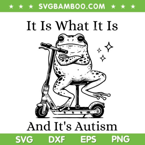 It Is What It Is And It's Autism SVG, Funny Frog Autism Awareness SVG PNG