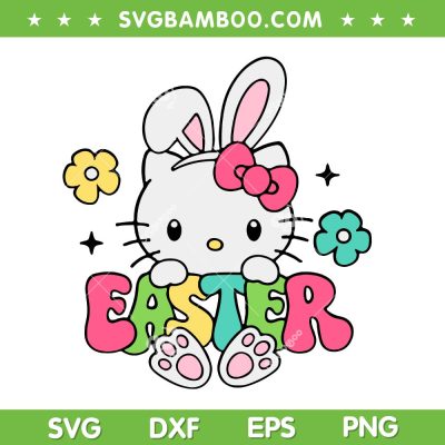 Bunny Kitty Easter SVG, Hello Kitty Happy Easter 2025 SVG PNG Bunny Kitty Easter SVG, Hello Kitty Happy Easter 2025 SVG PNG