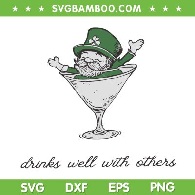 Leprechaun Martini Cocktail SVG, St Patrick's Day Tini Bit Irish SVG PNG
