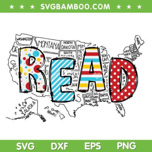 National Read America SVG PNG, Dr Seuss Read Red And White Stripe SVG