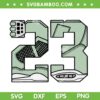 Number 23 Abundance Seafoam SVG, Football Sneaker SVG PNG