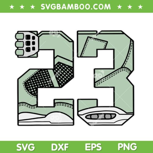 Number 23 Abundance Seafoam SVG, Football Sneaker SVG PNG