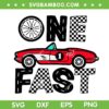 One Fast Birthday Boy SVG, 1 Years Old Race Car Birthday SVG PNG