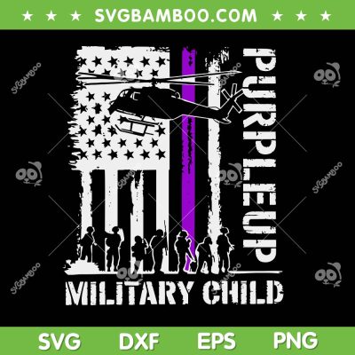 Purple Up for Military USA Flag SVG, Military Child Month 2025 SVG PNG