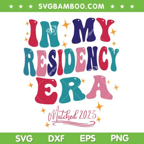 In My Residency Era SVG, Match Day 2025 SVG PNG, Groovy New Resident I Matched SVG