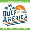 Retro Gulf Of America 2025 SVG, Vintage Palm Tree Sunset SVG PNG, Patriotic Summer Vacation American Flag SVG